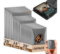 Sacs sous vide de voyage avec pompe électrique sans fil, 20 cubes de compression combinés pour vêtements, organisateur de valises et bagages, économiseur d'espace pour les vacances, les croisières