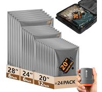 Sacs sous vide de voyage avec pompe électrique sans fil, 24 cubes d'emballage de compression combinés pour vêtements, organiseur de valise et bagage, économiseur d'espace pour les vacances, les
