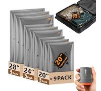 Sacs sous vide de voyage avec pompe électrique sans fil, 9 cubes de compression combinés pour vêtements, organiseur de bagages et valise, économiseur d'espace pour les vacances, les croisières, les