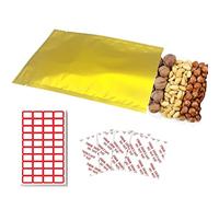 Sacs sous Vide for Aliments, 100 Sacs Mylar, en Aluminium, sachets, de Conservation des scellés, thermoscellés à Dessus Ouvert(16x24cm)