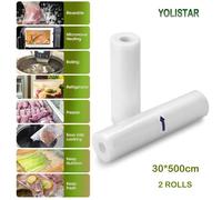 Sacs Sous vide Pack de 2 rouleaux 30x500cm, Sac sous vide alimentaire pour appareil sous vide, économiseur de nourriture et sous vi