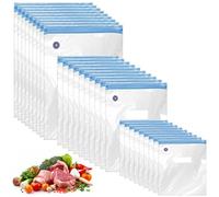 Sacs sous vide pour aliments, réutilisables, avec valve à fermeture éclair, sans BPA, pour fruits, légumes, 3 tailles
