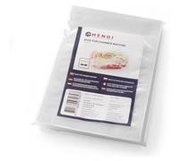 HENDI Sacs sous vide lisses, 100 unités, scellage hermétique, compatibles avec machines sous vide à cloche, 200x140mm, 65µm PA/PE qualité alimentaire