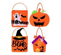 Sacs sucrés ou acides d'Halloween - 4 pièces fantôme chapeau de sorcière collation, effrayant mignon réutilisable en feutre sac de transport pour fêtes de onbons, collations | pour