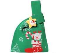 Sacs tricotés pour fêtes de fin d'année - Convient pour contenir des fruits, des bonbons et des petits objets, y compris des bonshommes de neige, des rennes et des arbres (G)