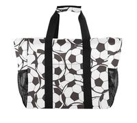 Sacs utilitaires modernes de football, de football, de sport, de shopping, sac de plage réutilisable, pliable, résistant à l'eau avec poignées, fourre-tout à linge