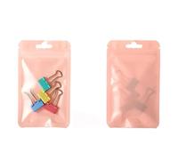 Sacs Ziplock refermables, Sachets alimentaires plats Mylar à fermeture éclair 6 x 10 cm, multicolores, paquet de 100(Pink)