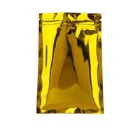 Sacs Ziplock refermables, Sachets en aluminium à fermeture éclair, lot de 100, multicolores, plusieurs tailles(Gold,14x20cm)