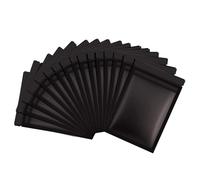 Sacs Ziplock refermables, Sachets refermables à fermeture plate, paquet de 50 ou 100 pièces, noir, plusieurs tailles, en aluminium Mylar(Black 100pcs,16x24cm)