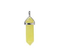 SACVXOKD Pendentif hexagonal en pierre de 14 couleurs, collier en cristal, chaîne de pull, pendentif à pointe de quartz, 41 x 10 mm, 1 pièce(Yellow jade-1pc)