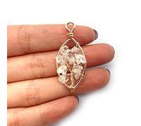SACVXOKD Pendentifs en pierre semi-précieuse enroulés avec perles en pierre quartz améthyste 11 tailles géométriques 2 pièces(18x41mm-2pcs)
