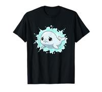 Sad Baby Beluga Baleine Mignon Kawaii Ocean Cartoon T-Shirt