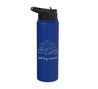 Sad Bug Summer Melancolie Insectes mignons Doodle Entomologie Stainless Steel Insulated Water Bottle