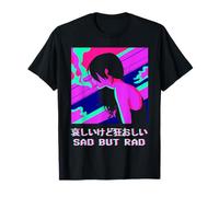 Sad But Rad Lofi Anime Girl Japanese Vaporwave Aesthetic T-Shirt