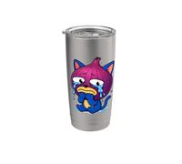 Sad Crying Onion Cat Cartoon Funny Chopping Onions Meme Gobelet isotherme en acier inoxydable double paroi