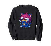 Sad Crying Onion Cat Cartoon Funny Chopping Onions Meme Sweatshirt
