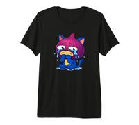 Sad Crying Onion Cat Cartoon Funny Chopping Onions Meme T-Shirt Haut de Gamme