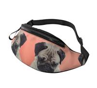 Sad Dog Sac banane pour homme et femme en polyester imprimé avec sangle réglable pour voyage, marche, sport, Noir , Taille unique