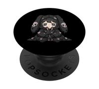 Sad Goth Anime Girl Bunny Egirl Dark Grunge Esthétique PopSockets PopGrip Adhésif