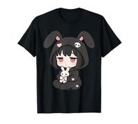 Sad Goth Anime Girl Bunny Egirl Dark Grunge Esthétique T-Shirt