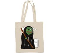 Sad Pepe The Grim Reaper Sac fourre-tout en coton naturel Blanc