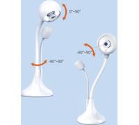 SADA A09 Cam?ra de bureau USB sur pied, mise au point manuelle, objectif grand angle, changement facile entre les ?crans horizontaux et verticaux, tube en titane ? hauteur r?glable, rotation de 360¡ã,