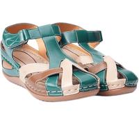 Sadals WOME’s Fashio Flat Sadals Premium Comfort Sadals Orthopédiques avec Support De Voûte Plantaire, Las Summer Walkig Sadals pour Le Sport en Plein Air, Green, 41 EU