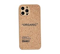 SADATA Étui Respirant en Bois de liège pour iPhone 14 13 12 11 Pro Max XR X XS 7 8 Plus Mini Couverture d'étiquette en Silicone Souple Antichoc Capa, OC, pour iphone 12 Mini