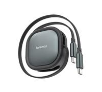 Saddgo Câble de charge rétractable USB C vers USB C 60 W USB 2.0 480 Mbps pour téléphone et tablette 119,4 cm de long en plastique