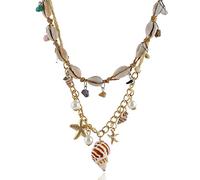 Saddgo Collier bohème avec pendentif en coquillages naturels faits à la main