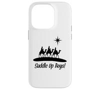 Saddle Up Boys Naissance de Jésus Trois Wisemen Cowboy Thème Coque pour iPhone 14 Pro