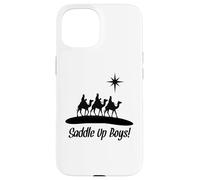 Saddle Up Boys Naissance de Jésus Trois Wisemen Cowboy Thème Coque pour iPhone 15