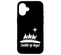 Saddle Up Boys Naissance de Jésus Trois Wisemen Cowboy Thème Coque pour iPhone 16