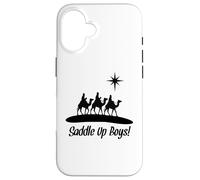 Saddle Up Boys Naissance de Jésus Trois Wisemen Cowboy Thème Coque pour iPhone 16