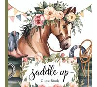 Saddle Up: Horse Riding Theme Birthday Party Guest Book With Gift Tracker & Photo Album