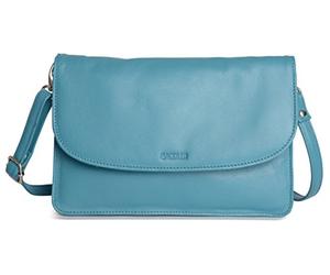 SADDLER Olivia Sac à Main ou Pochette à 3 Sections en Cuir Nappa Souple - Bleu Sarcelle