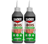 Sader Colle à Bois Extérieur PU Polyuréthane - Formule D4 Expansive - Colle Forte pour Tous Bois et Dérivés - Ultra Résistante à l'Humidité et à la Chaleur - Biberon de 250 g (Lot de 2)