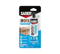 Sader Colle à Bois Prise Progressive - Formule Vinylique - Intérieur - Collage Fort pour Tous Types de Bois et Dérivés - Transparente après Séchage - Sans Solvant - Tube de 125ml