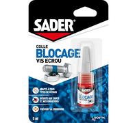Sader Colle Blocage Vis Écrou - Frein Filet - Colle d'Étanchéité et de Serrage - Extra Forte pour Automobile, Vélo, Matériel Agricole, Jardin - Flacon de 5 ml