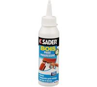 Sader Colle à Bois Prise Progressive - Colle Vinylique Bois Intérieur - Colle Forte pour Tous Bois et Dérivés -Transparente après Séchage - Sans Solvant - Biberon de 100 g