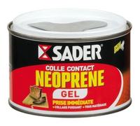 Sader Colle Contact Néoprène Gel - Colle Extra Forte Tous Matériaux - Prise Immédiate - Idéale pour Supports Poreux ou Verticaux - Spatule Incluse - Boîte de 250 ml