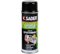 Sader Colle en Spray Repositionnable pour Loisirs et Décoration - Tous Supports - Collage de Photos, Posters, Pochoirs, Patchwork - Transparente et Sans Traces - Bombe Aérosol de 200ml