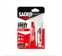 SADER - Colle Epoxy bi-composant Rapide - Colle forte et résistante - Collage accéléré - Tous Supports - Transparent - 2 tubes de 15 ml
