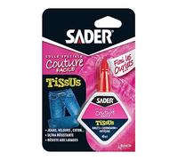 Sader Colle Spéciale Couture "Finis les Ourlets" - Colle Tissus et Textiles : Jeans, Cuir, Coton, etc - Ourlets, Customisation, Rapiéçage - Résiste aux Lavages - Flacon 40 ml