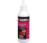 Sader Colle Tissus de Décoration - Pour Tissus et Textiles Épais : Cuir, Coton, Chanvre, Jute - Idéal pour Tapisserie et Passementerie - Texticroche - Latex Naturel - Biberon 250 ml