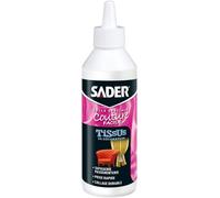 Sader Colle Tissus De Décoration - Colle Décoration Pour Tissus Et Textiles Épais : Cuir, Coton, Chanvre, Jute - Colle Pour Tapisserie Et Passementerie - Texticroche - Latex Naturel - Biberon 250 Ml