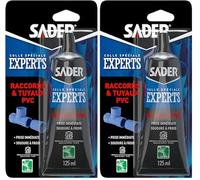Sader Colle Tuyaux PVC Tube de Blister, Opaque,125 ml (Lot de 2)