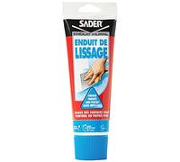 Sader Enduit de Lissage Prêt à l'Emploi en Pâte - Enduit Mur Intérieur et Plafond - Utilisable comme Joint Plaque de Plâtre, Rebouche Trou Jusqu'à 2 mm et Bouche Pore Bois - Blanc - Tube 330 g