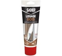 Sader Enduit de Lissage Bois En Pâte - Prêt à l'Emploi - Application Facile - Usage Intérieur - Tube de 330g - Blanc