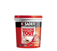 Sader Enduit de Rebouchage Intérieur Rebouche Tout Blanc - Pot de 1,5kg | Prêt à l’Emploi - Tous Supports - Rebouchage et Égalisation de Trous et Fissures Jusqu’à 1 cm - Joint Plaque de Plâtre